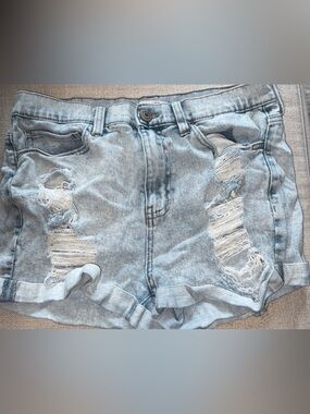 SO Light Blue Distressed Denim Cutoff Shorts